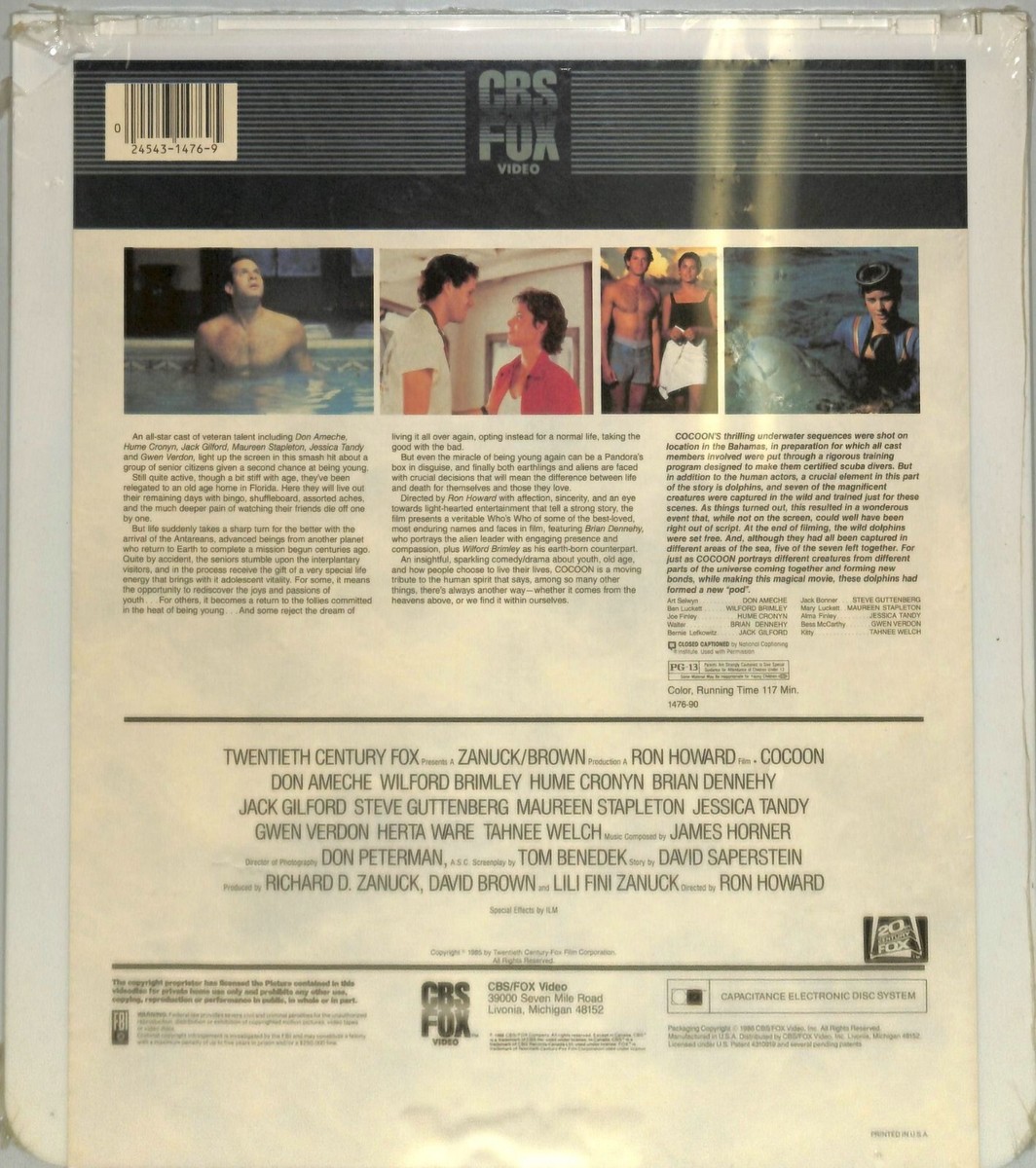 Cocoon (1985) Vintage CED Videodisc TESTED WORKING | eBay