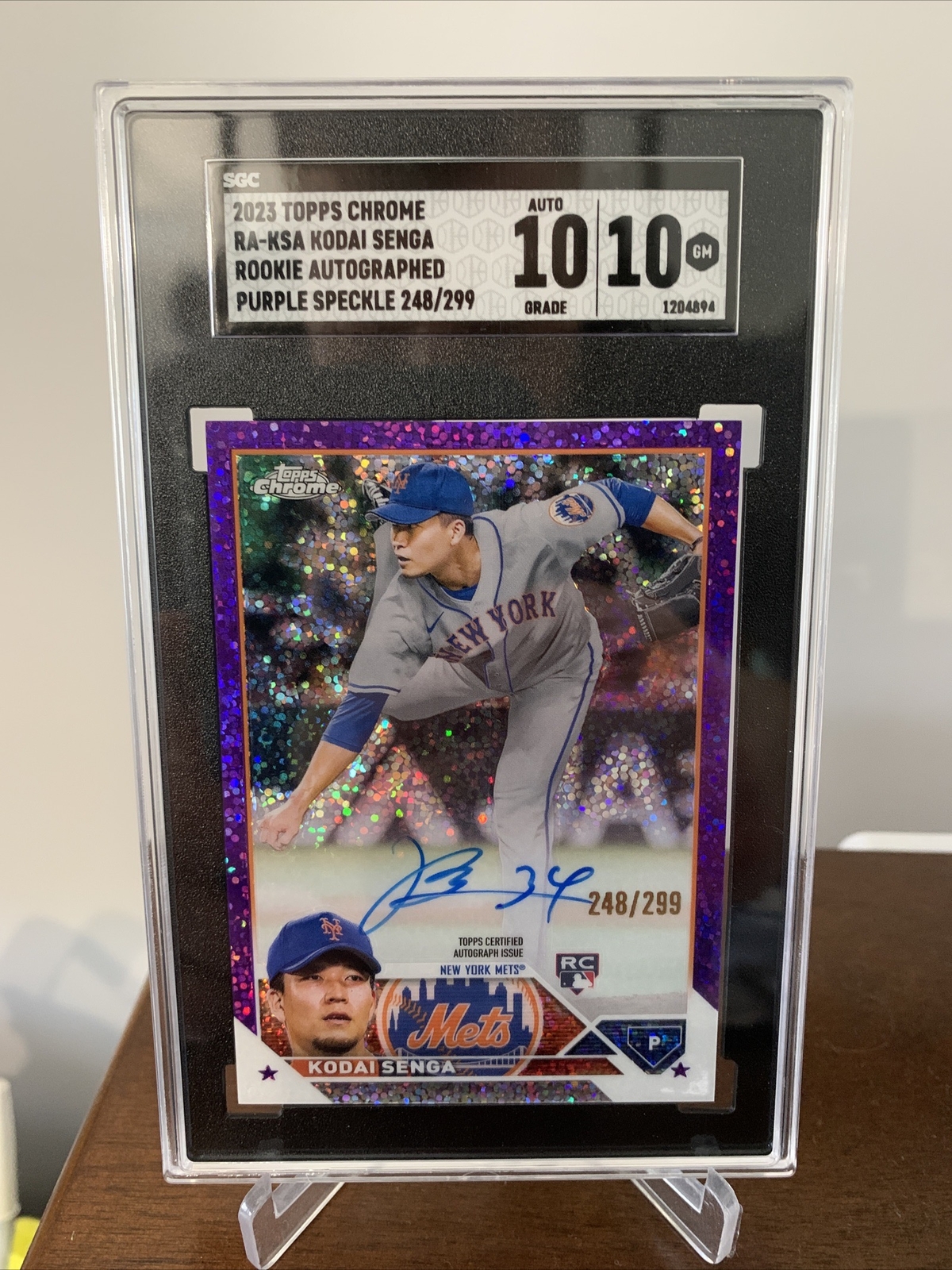 2023 Topps Chrome Kodai Senga Purple Speckle RC AUTO 248/299 SGC 10/10!! 🔥🔥🔥