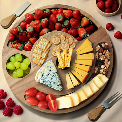 Lot De 2 Plateaux De Service Ovales En Bois D'Acacia 29 X 10 Cm - Charcuterie, Fromage, Dessert, Fruits - Service Élégant