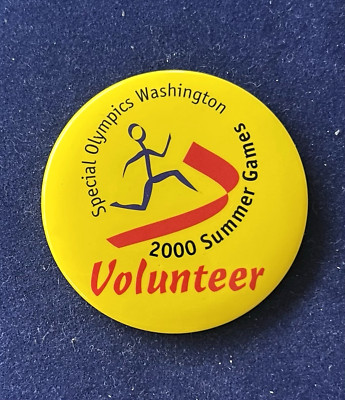 SPECIAL OLYMPICS WASHINGTON/ 2000 SUMMER GAMES/  VOLUNTEER BUTTON / NO BACK PIN