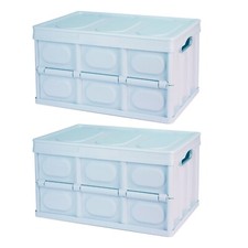 New 2Pcs Collapsible Storage Bins with Lid and Handles