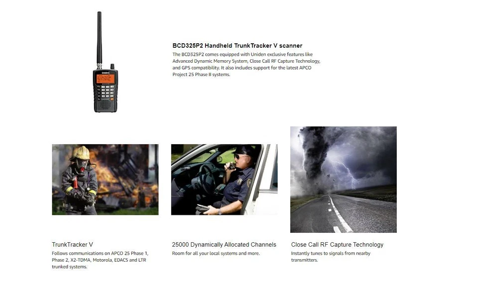 Uniden Police Scanner BCD325P2 Digital Radio Handheld Mobile Trunking Antenna   - Image 3 of 4