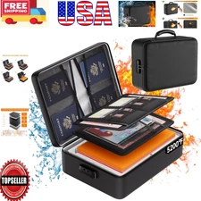 5200°F Fireproof Document Organizer with Lock - Waterproof & Portable Design