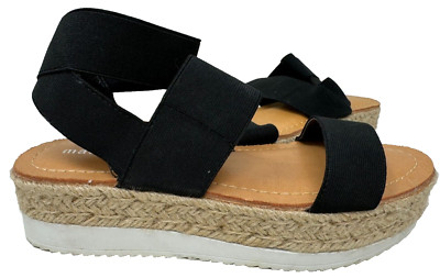 Madden Girl Women's Bree Platform Slingback Comfort Sandals Black Size:9.5 90V