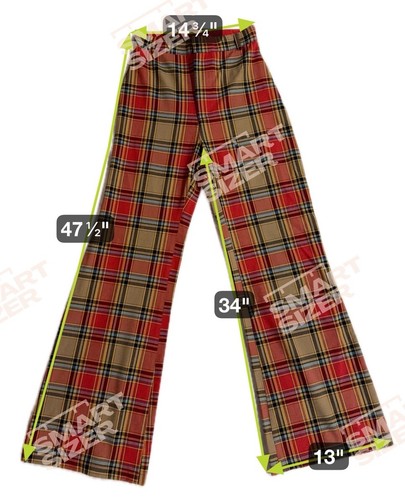 Free People Gr. 6 UK 10 karierte Jules Hose Schlagbein hoher Bund Reißverschluss - Bild 2 von 7