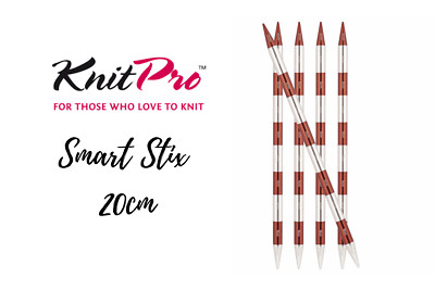KnitPro SmartStix Doppelspitz Stricknadeln Metall 20 cm - Größen: 2 mm - 8 mm