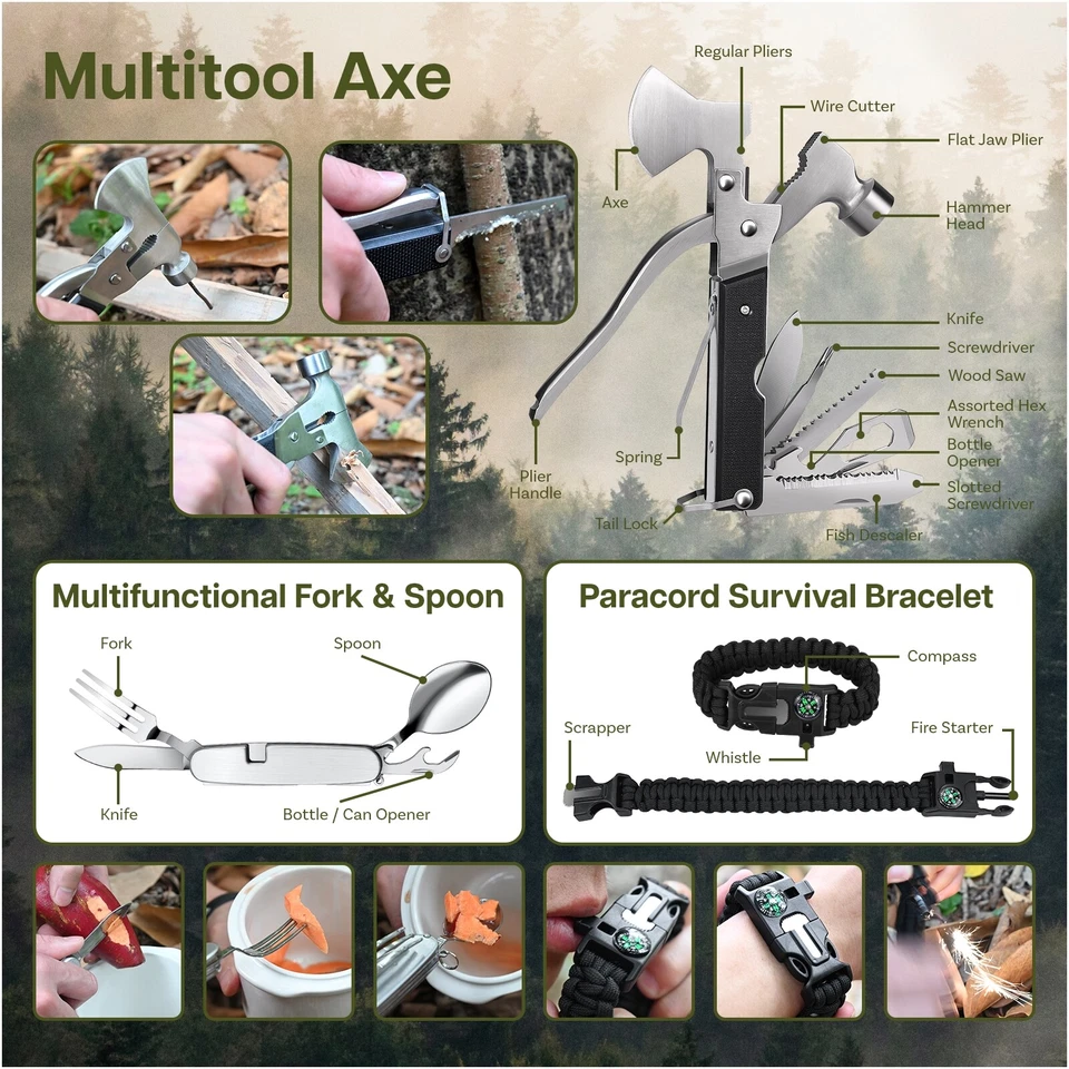 Survival Kit All-in-1 – Notfallset mit Erste-Hilfe-Set für Camping, Abenteuer - Bild 4 von 4