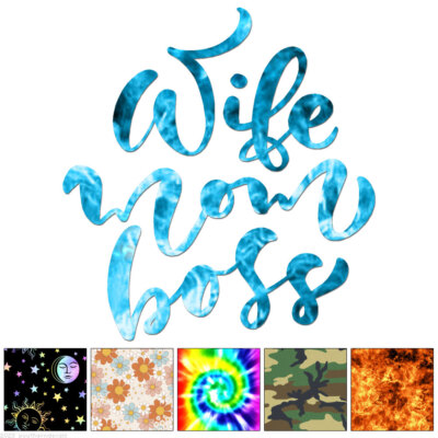 Wife Mom Boss - Vinyl Decal Sticker - Multiple Patterns & Sizes - ebn6256