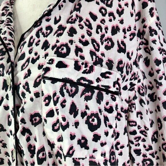 Victoria's Secret leopard night shirt white pink … - image 3
