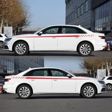 2Pc Long Stripe Stickers Vinyl Film Decal Decoration For Car SUV Truck Side Body