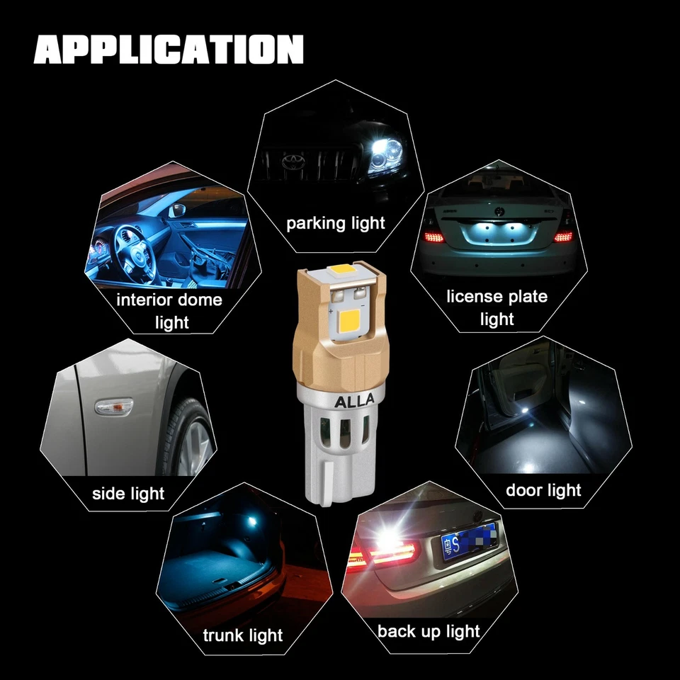 2x Bombillas LED Blancas Luz Inversa Tercera Luz de Horneado Marcador Lateral para Dodge Jeep Foto 4 de 4