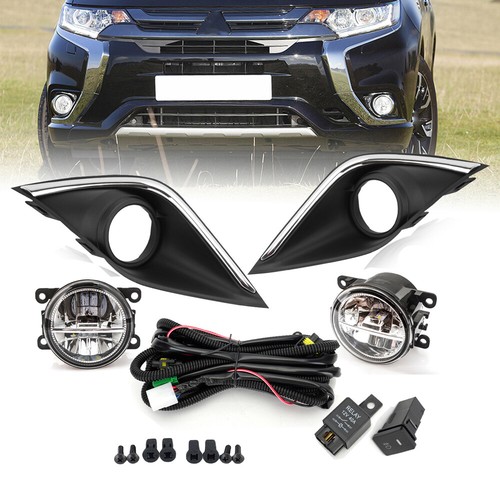 LED Bumper Fog Light Lamp Cover Wiring Switch For Mitsubishi Outlander 2016-2020