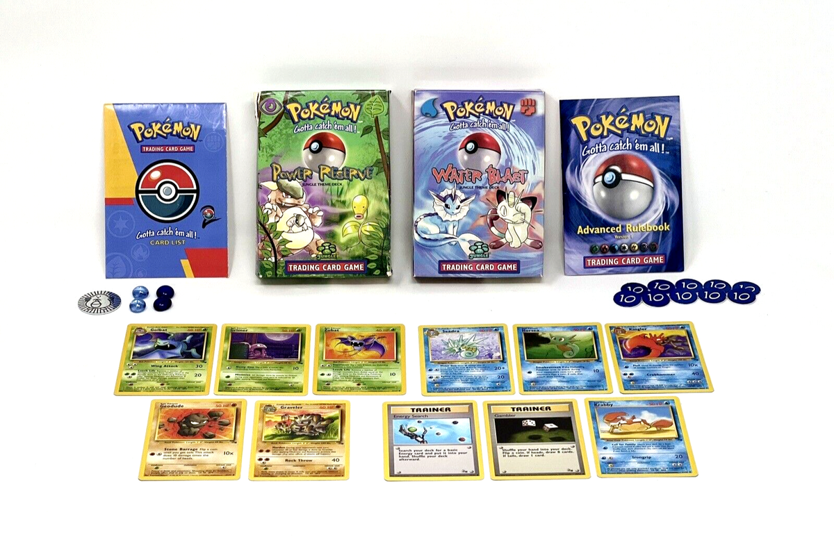 VINTAGE 1999 Pokemon Water Blast/Power Reserve Empty Decks
