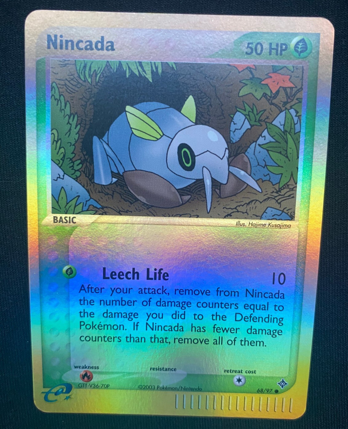 Pokemon Card Nincada 68/97 Reverse Holo Ex Dragon (NM)