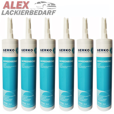 6x GERKO MS Scheibenkleber 290ml schwarz Windschutzscheibe Autokleber Klebesatz