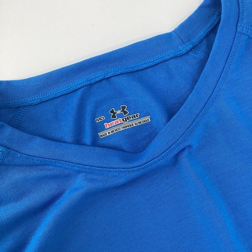 Under Armour Heat Gear Womens Long Sleeve Shirt Blue Black White Size Medium 190 - Picture 10 of 10