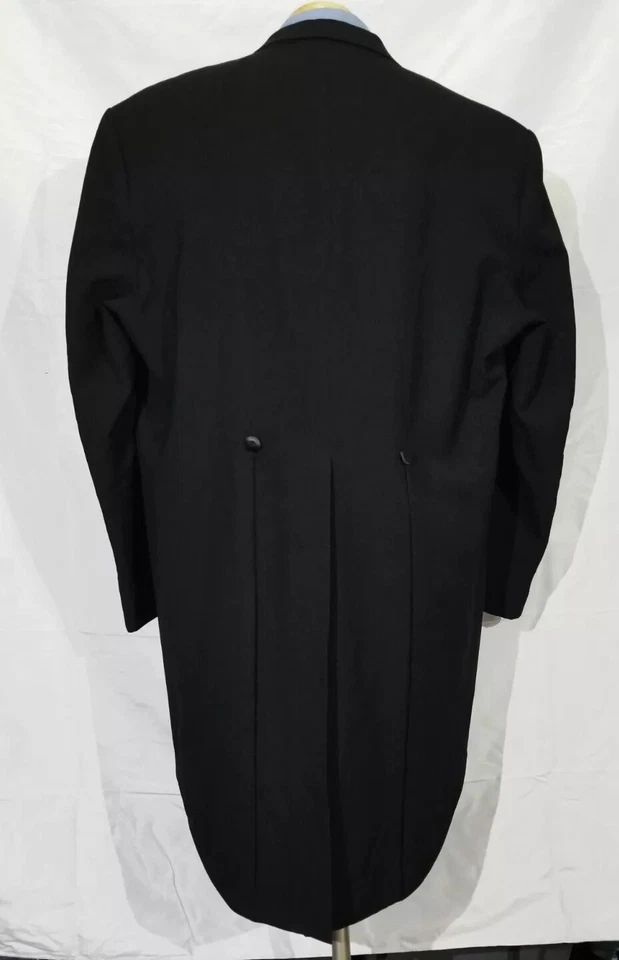 52L Vintage Raffianti Frock Blazer Tail Coat Black Jacket Tuxedo Coat - Image 3 of 4
