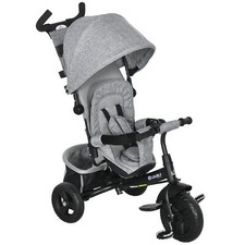 HOMCOM 6 in 1 Kids Trike Push Bike w/ Parent Handle, Canopy for 1-5 Years, Grey