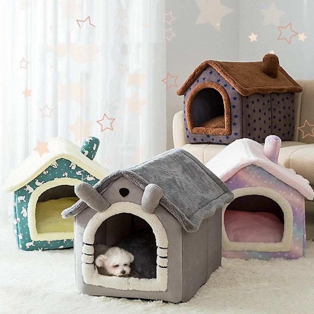 Warm Winter for Small Dog Cat Indoor Cat Bed Kennel Pet Supplies Dog House  | eBay