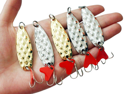 12PCS Metal Spinner Spoon Fishing Lure Trout Hard Bait Artificial Jig Hook Swim