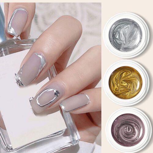 Metal Effect Nail Gel Painted Glue Phototherapy Glue DIY Nail Polish Design✿ ☆ - Picture 1 of 18