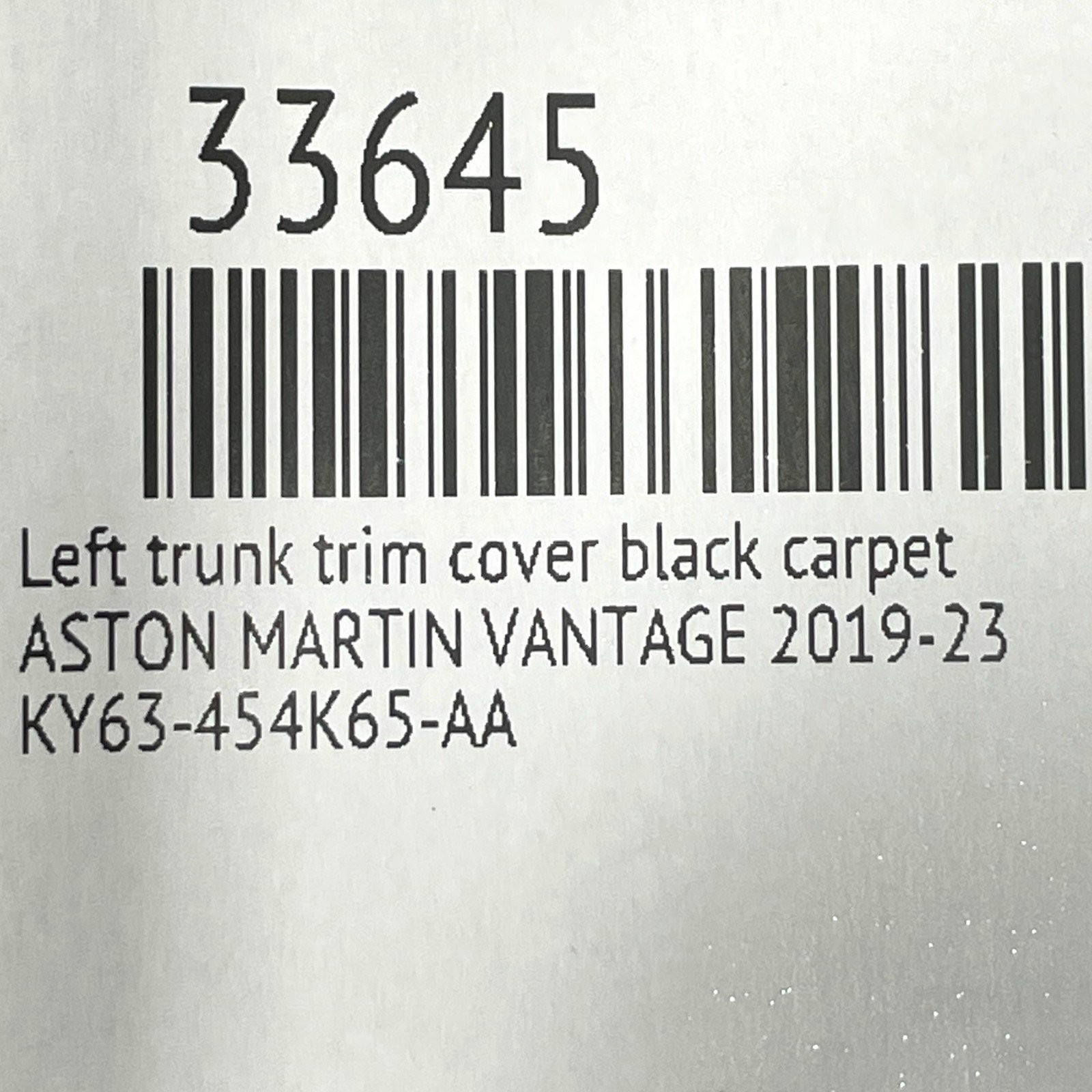 Aston Martin Vantage 2019-2025 Rear Left Carpets Set