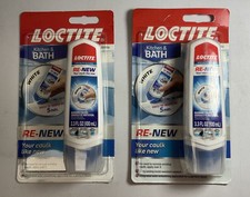 Lot Of 2 LOCTITE Kitchen  Bath White Re-New Caulk 3.3oz Tube Silicone Sealant