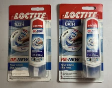 Lot Of 2 LOCTITE Kitchen & Bath White Re-New Caulk 3.3oz Tube Silicone Sealant