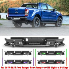 Protective Rear Bumper For 2019-2023 Ford Ranger Back Bumper w/LED Lights