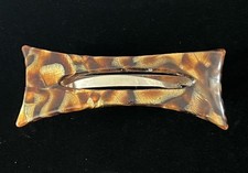 Vintage 1980s / 90s Brown Faux Tortoise Hair Barrette Clip Made in France