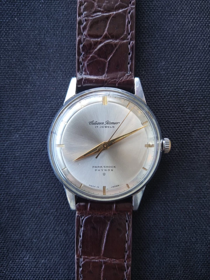 Rare Citizen 17 Jewell Homer Para Shock Phynox Manual Winding Vintage H05140801 - Image 3 of 4