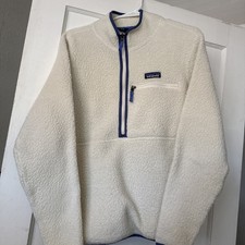 Patagonia Half Zip Pullover White And Blue Si...