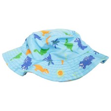 ABG Infant Boys Aqua Blue Dinosaur Floppy Sun Hat Bucket Cap