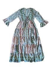 Boemo Anthropologie Hippie Floral Multicolored Ruffled Tiered Medium Prairie