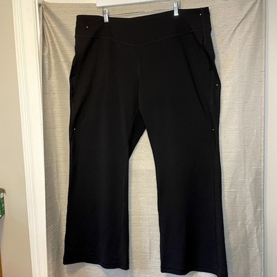 TEK GEAR Ultrastretch Yoga/Dress Pants. Wide Leg/Hem. POCKETS! Black. Size 3X.