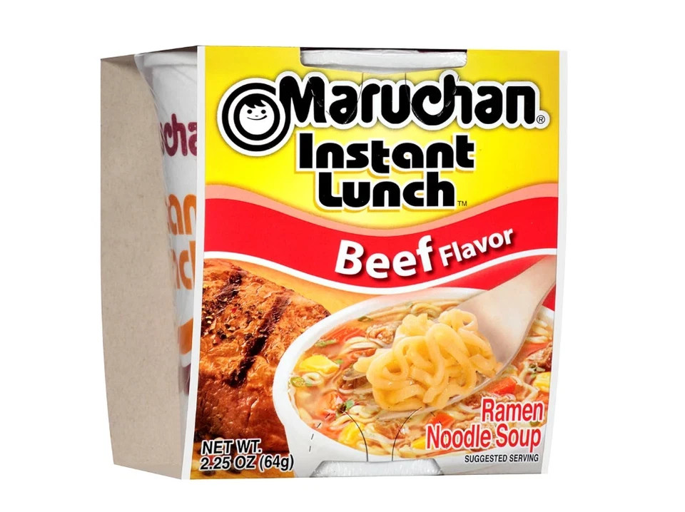 Maruchan Instant Lunch Beef, Ramen Noodle Soup Microwaveable 2.25 Oz, 12 Count