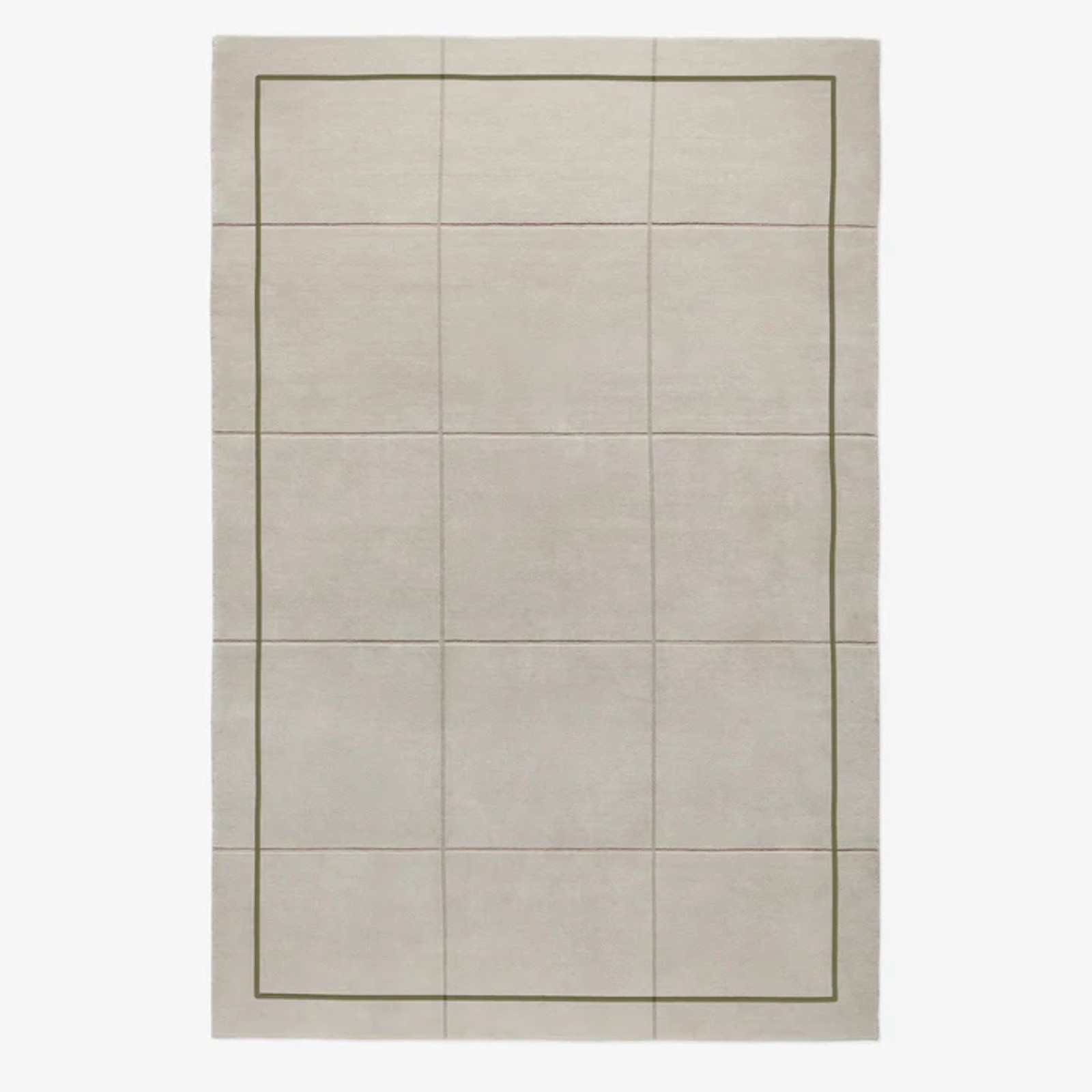 Modern Cream Beige Wool Area Rug Hand Tufted Contemporary Floor Carpet