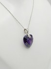 HAN Sterling Silver 4.96ct Amethyst & CZ Heart Pendant Necklace 20" — photo 2