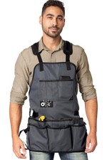 Tool Apron   Magnetic Tool Holder   Heavy Duty Gray Oxford Canvas   Cross-Bac...