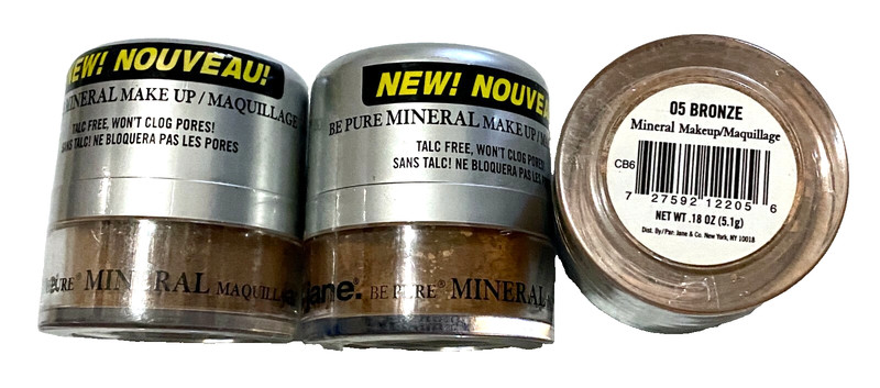 Lot of 3: New JANE Be Pure Mineral Makeup Loose Powder in 05 Bronze (Sealed)