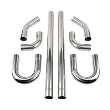2.25 Stainless Steel Exhaust Pipe Kit - 8PCS, 48 Straight  Mandrel Bend
