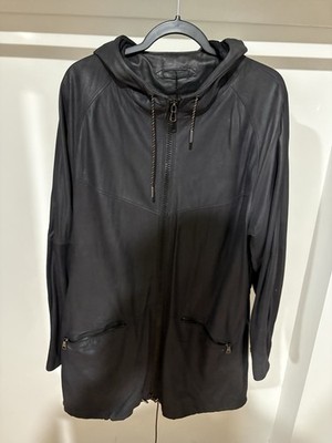Werner Christ Aiko Hooded Leather Jacket Black Men s Size 50 Large NWT