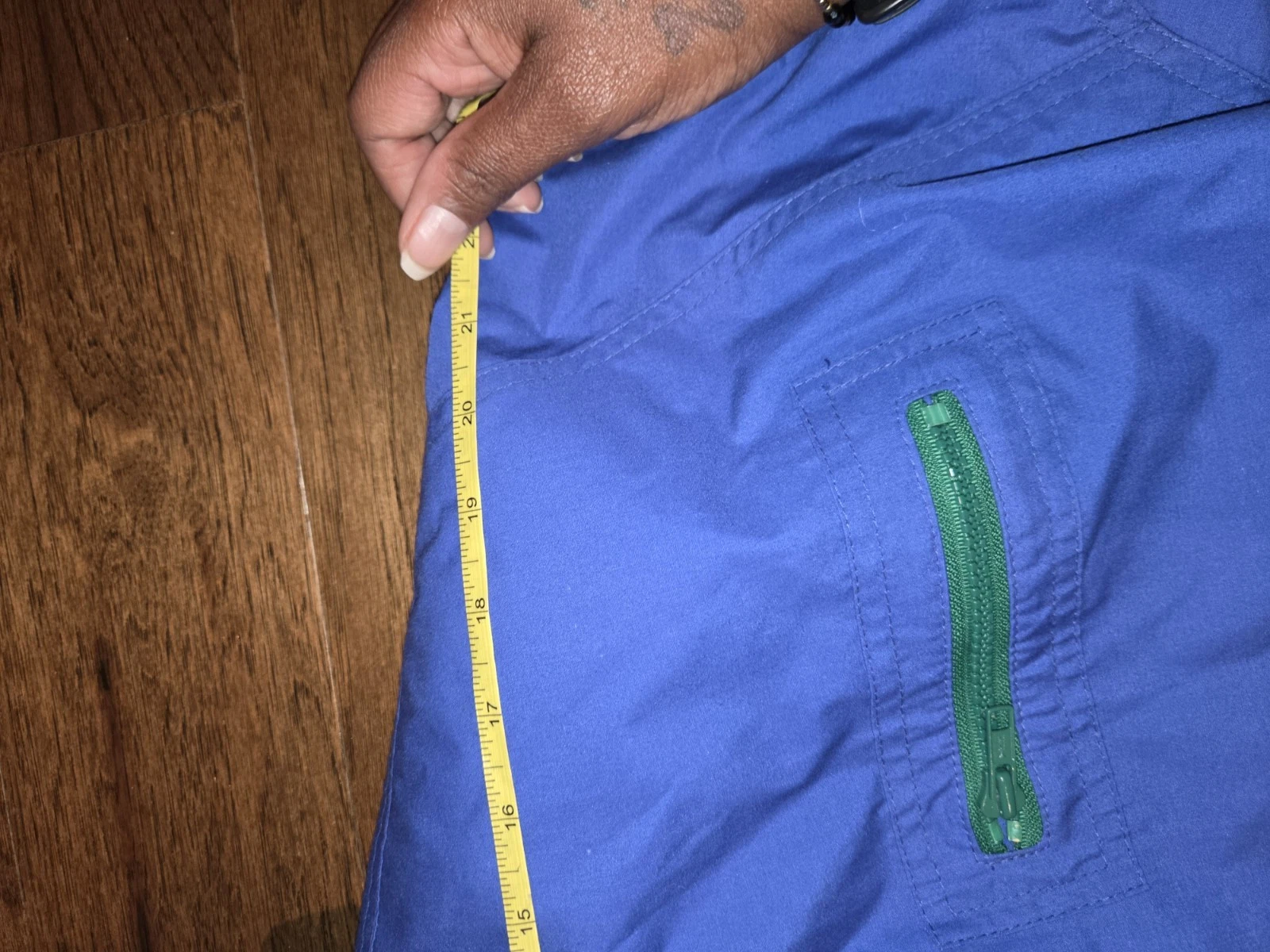 London Fog Men's Full Zip Nylon Jacket w/ Pockets Stand-Up Collar Blue/Green S - product detail image 3