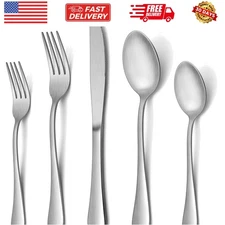 20 Piece Silverware Set, Matte Silverware Flatware Set for 4, Stainless Steel...