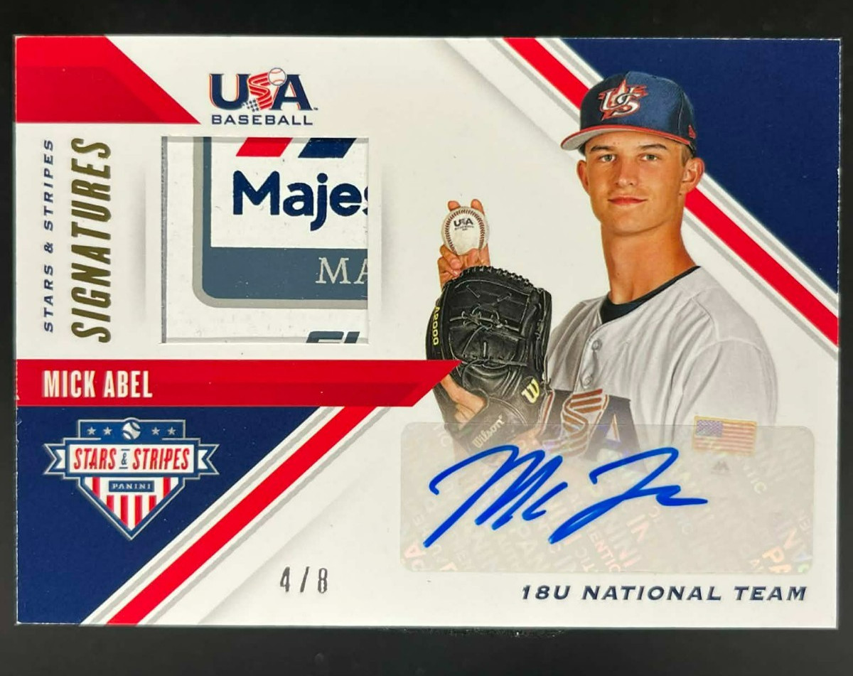 2020 USA STARS & STRIPES MICK ABEL SICK JERSEY PATCH AUTO #D 4/8