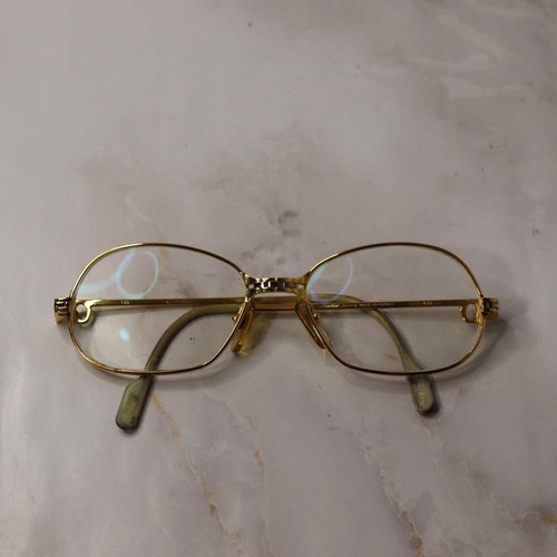 Authentic Japan 05804 Cartier Archive Y2K Oval Gold Glasses Rare Vintage - Afbeelding 17 van 17