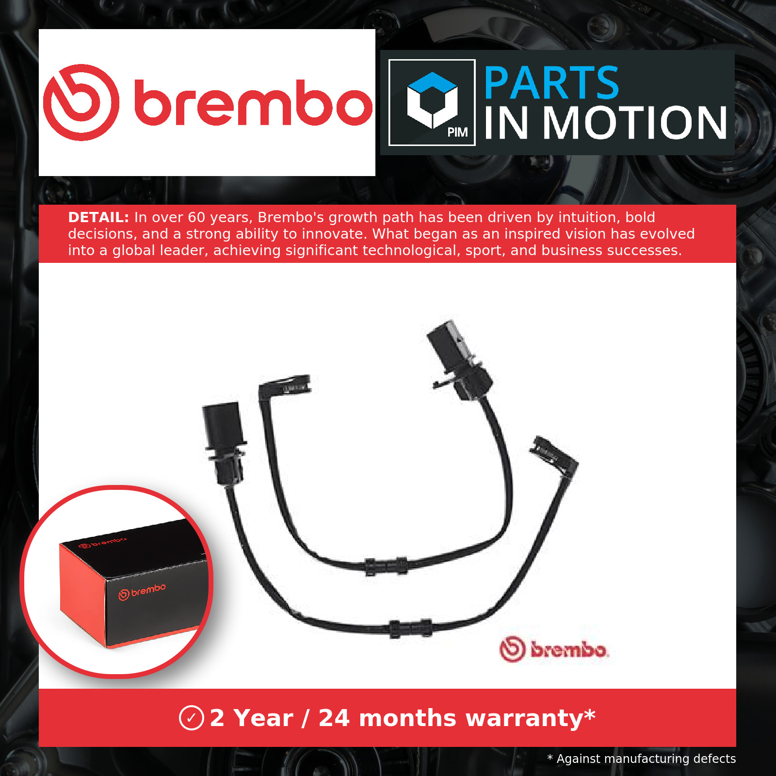Brake Pad Wear Indicator Sensor fits AUDI A6 C7 3.0D Front 10 to 18 Brembo New - Image 15