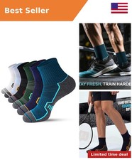 Men's Cushioned Ankle Socks, Athletic Running Gym Socks 6 Pairs