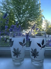 Set Of 2 Frosted Libbey Juice Glasses