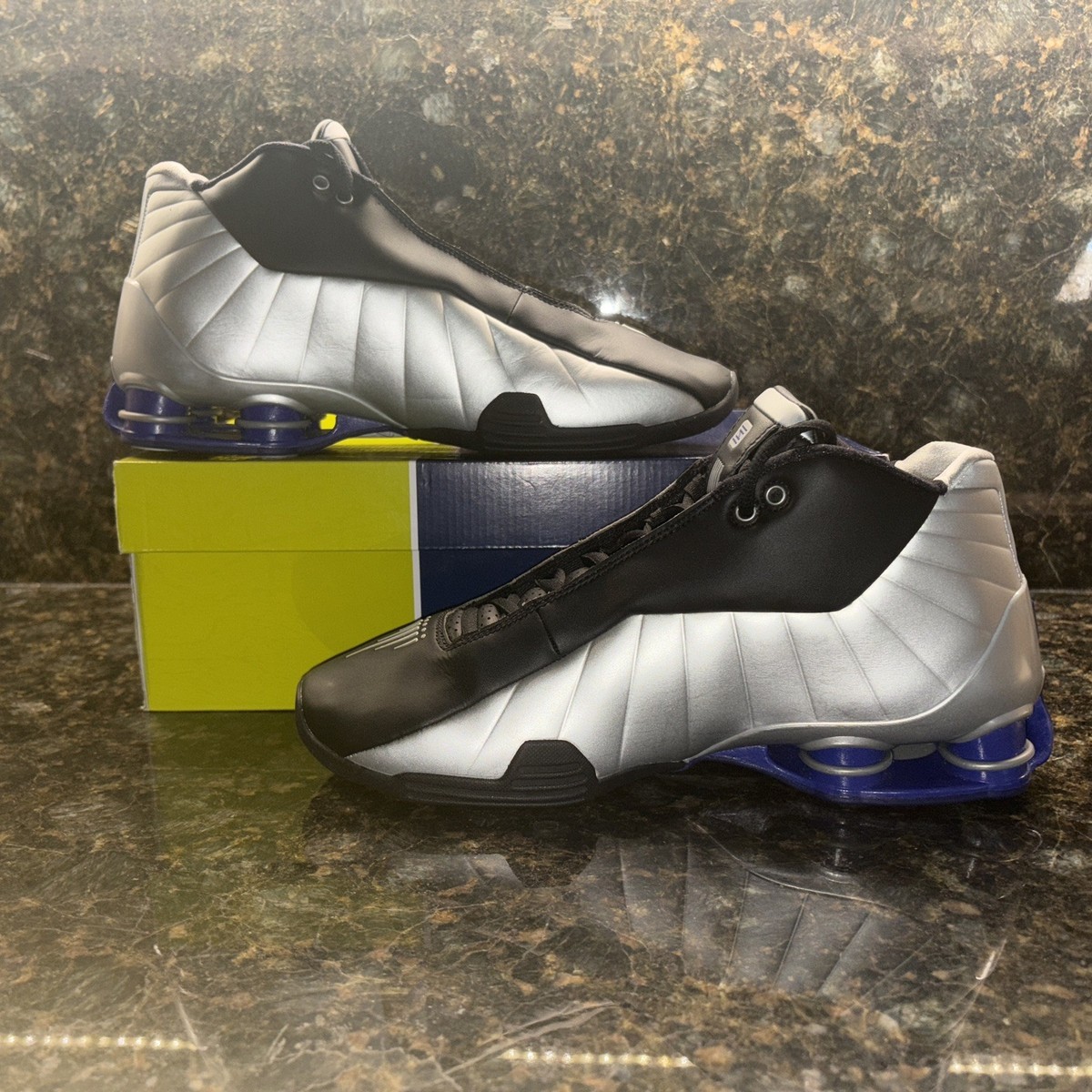 Nike Shox BB4 2019 OG Vince Carter Silver Black Blue men's size